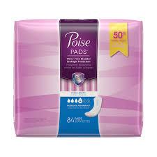 POISE MODERATE LONG PADS        84'S