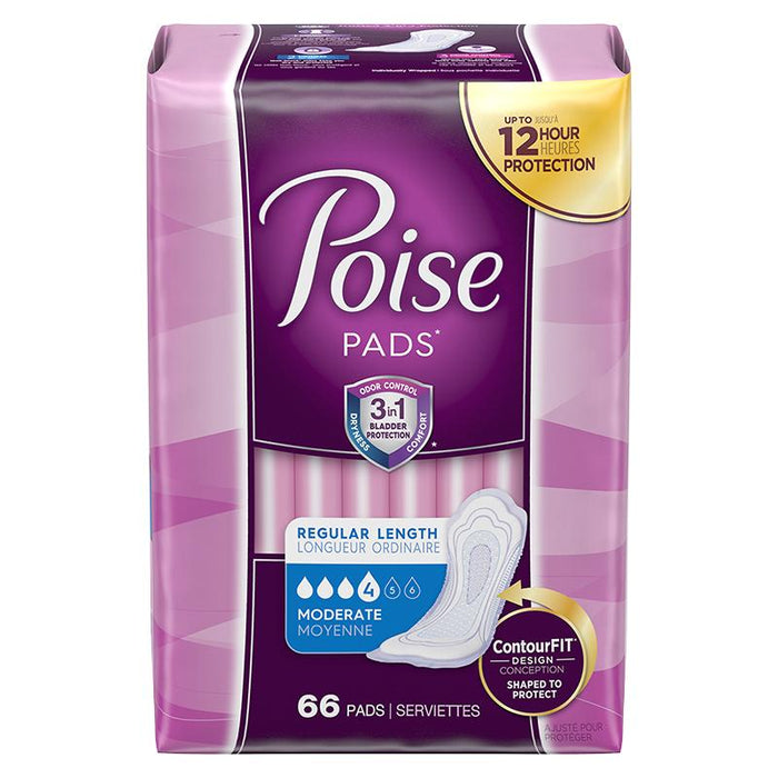 POISE PADS MODERATE             66'S