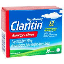 CLARITIN 12HR ALLERGY+SINUS N-D 30'S