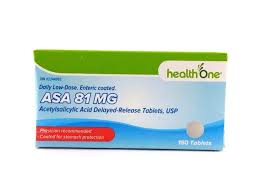 H ONE ASA LOW DS 81MG TABS     150'S