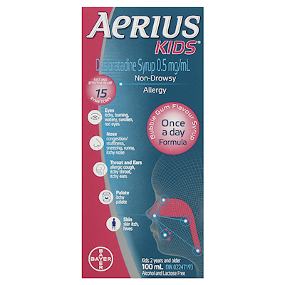 AERIUS KIDS ALLG BUBBL GUM N-D 100ML