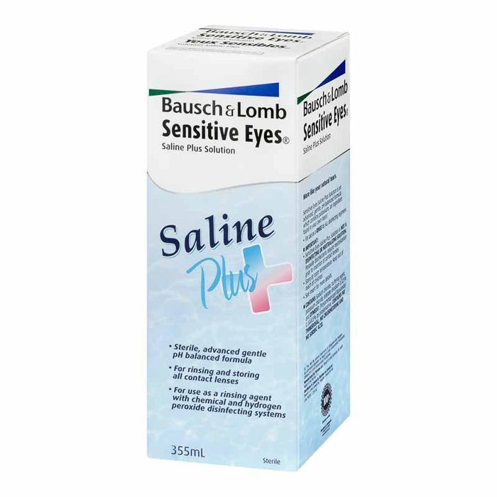B & L SENS SALINE + SOLN 355ML